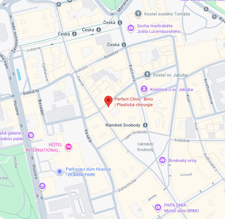 Mapa_Perfect Clinic Brno